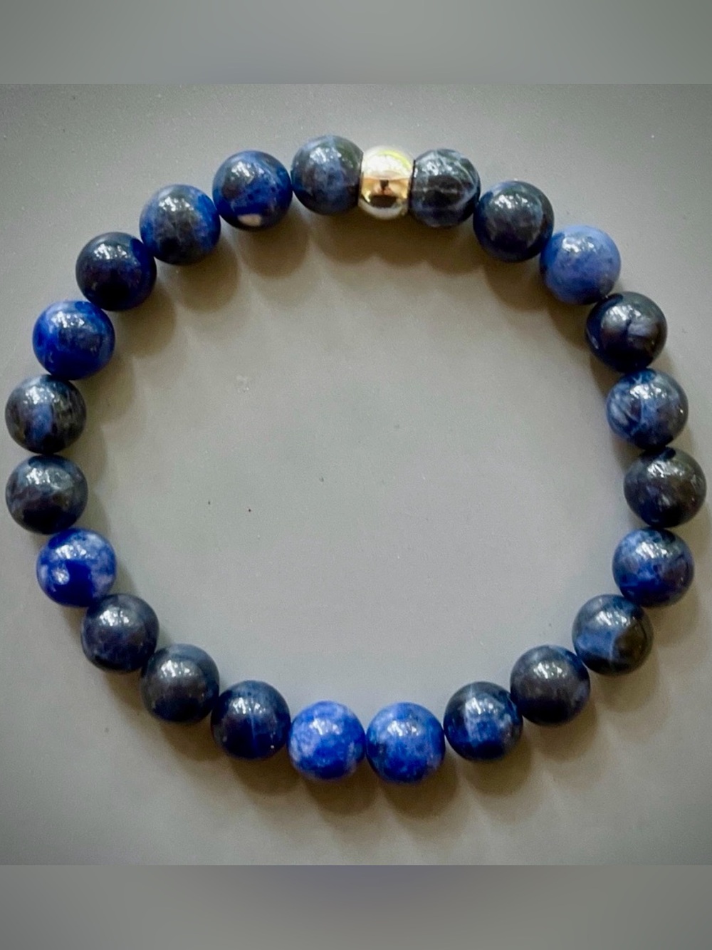 Blue Denim Demortierite Handcrafted Bead Bracelet